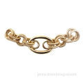 Garment buckle, made of light gold ring rope texture and light gold oval ring